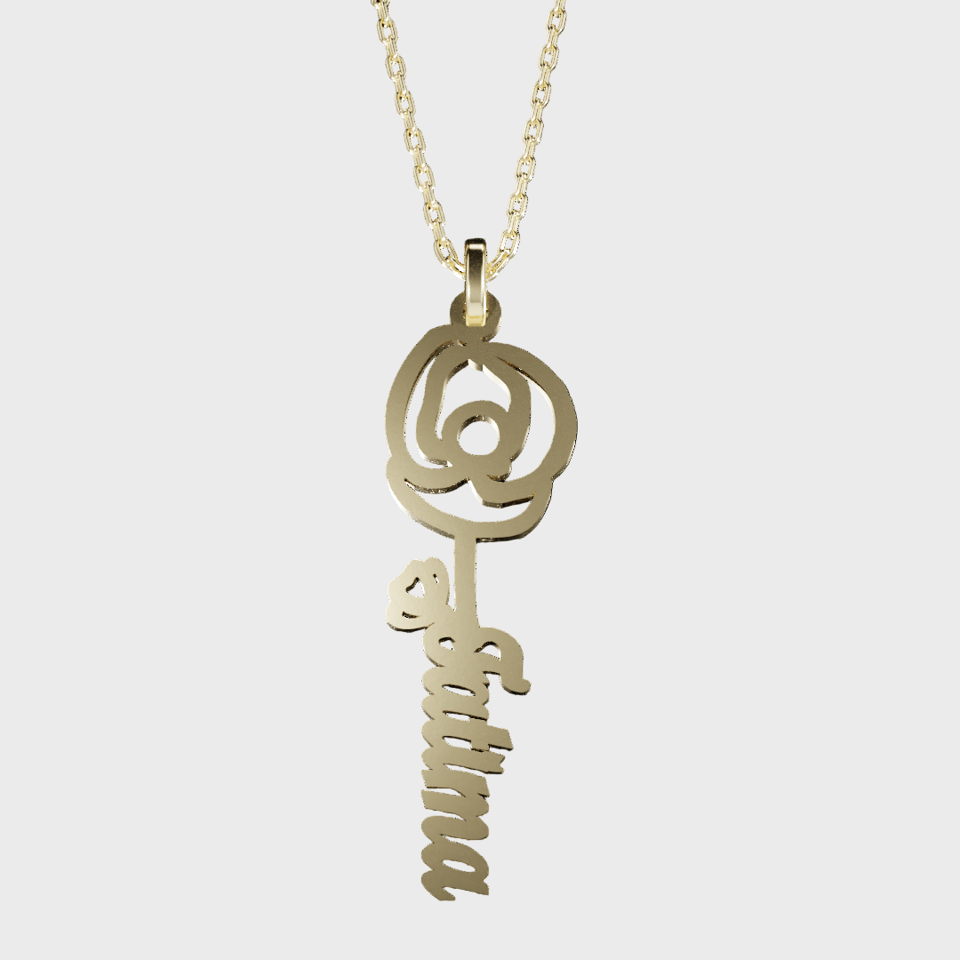 925 SILVER August Birth Flower Necklace