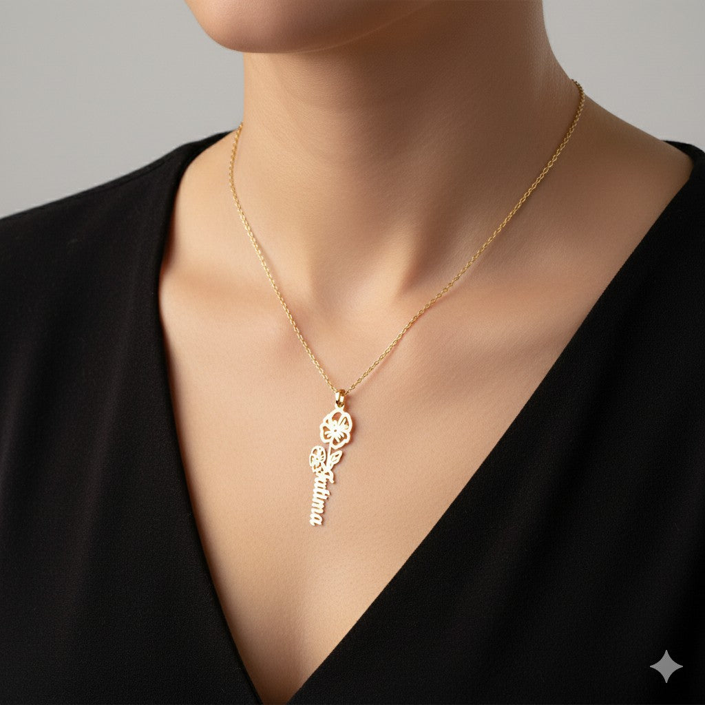 925 SILVER February Birth Flower Necklace