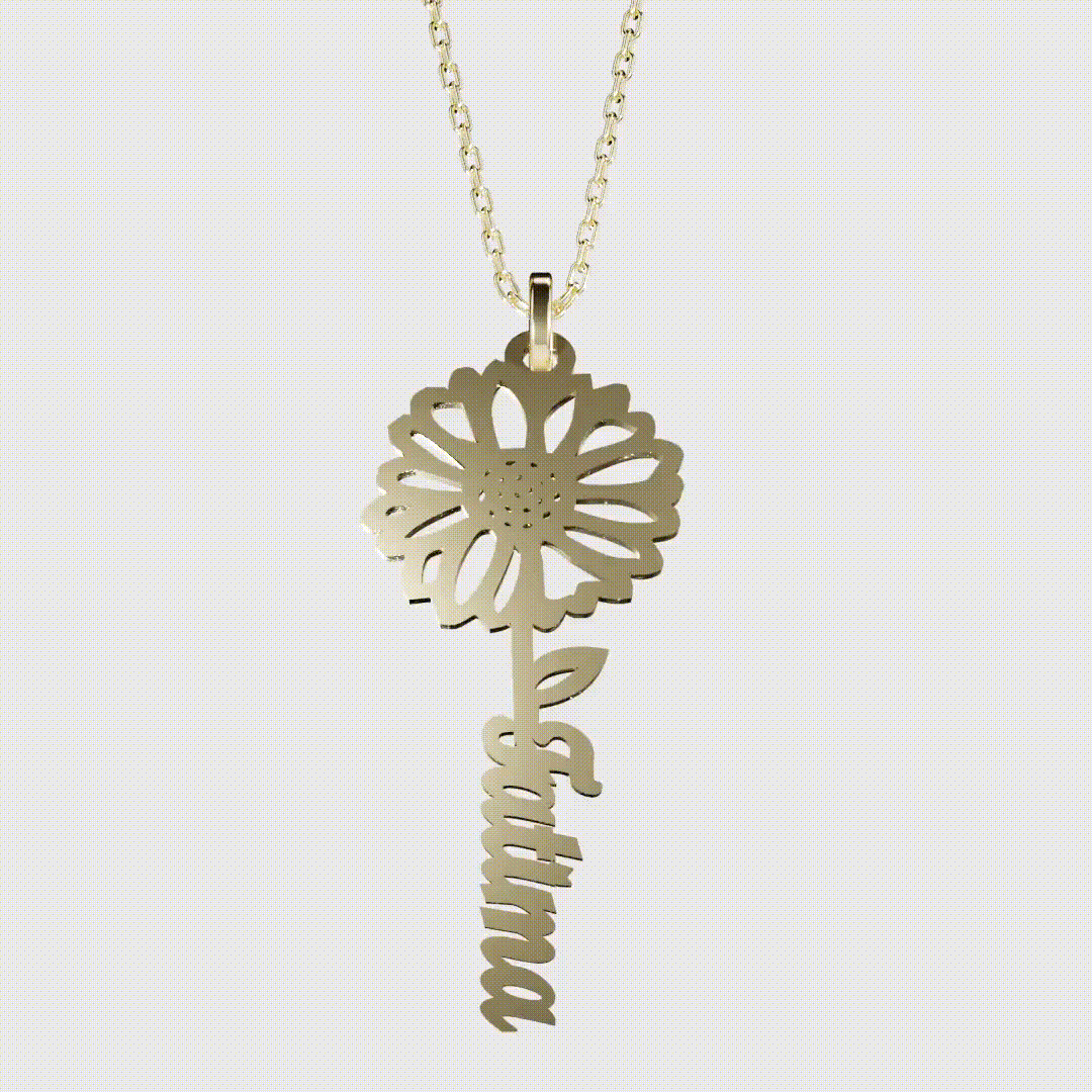 925 SILVER April Birth Flower Necklace