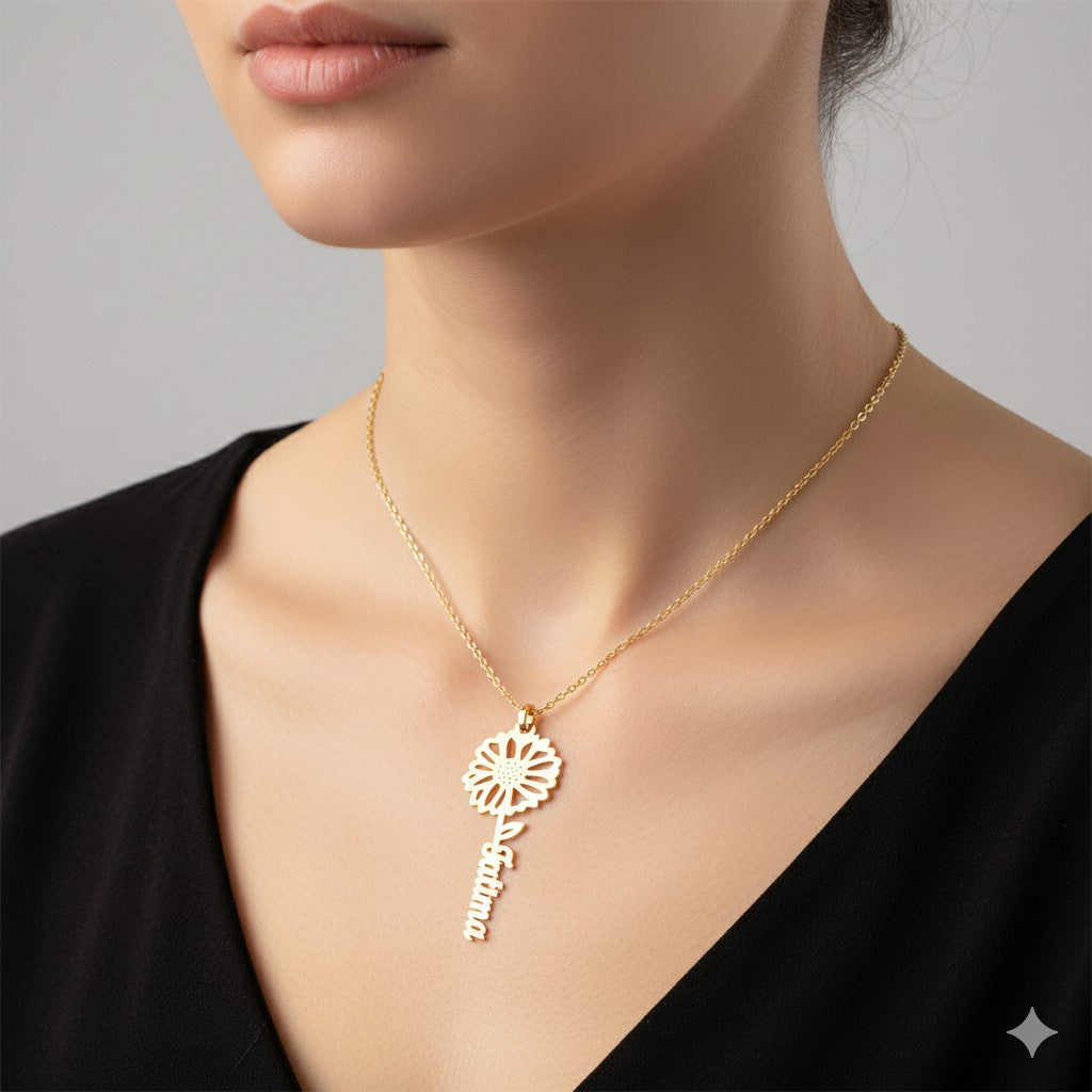 925 SILVER April Birth Flower Necklace