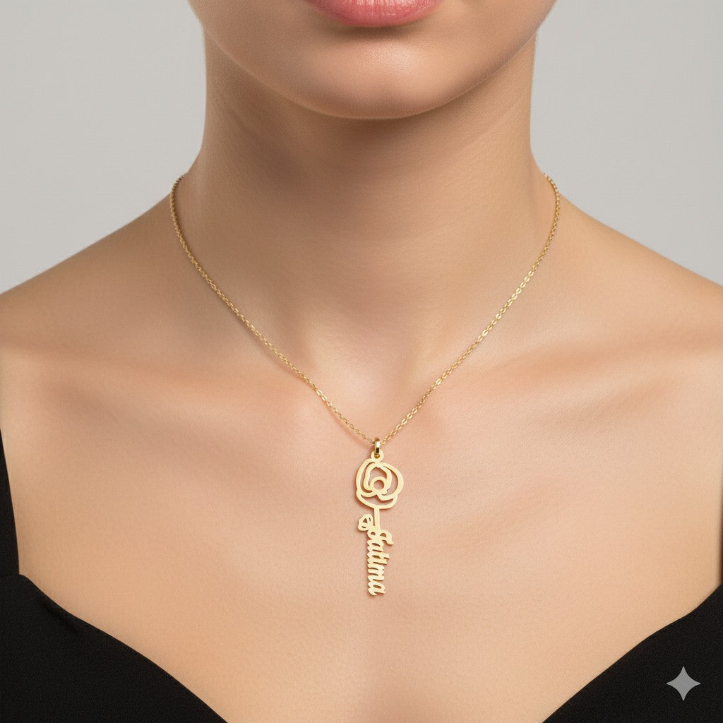 925 SILVER August Birth Flower Necklace