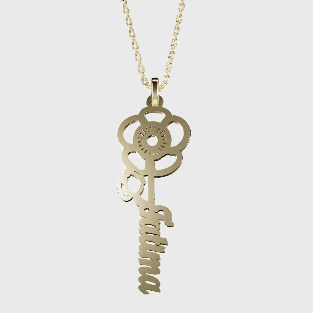 925 SILVER July Birth Flower Necklace